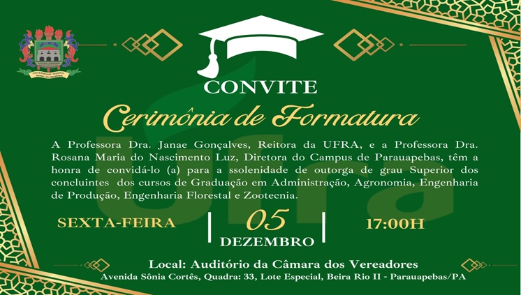 Convite Cerimônia de Formatura Campus Parauapebas