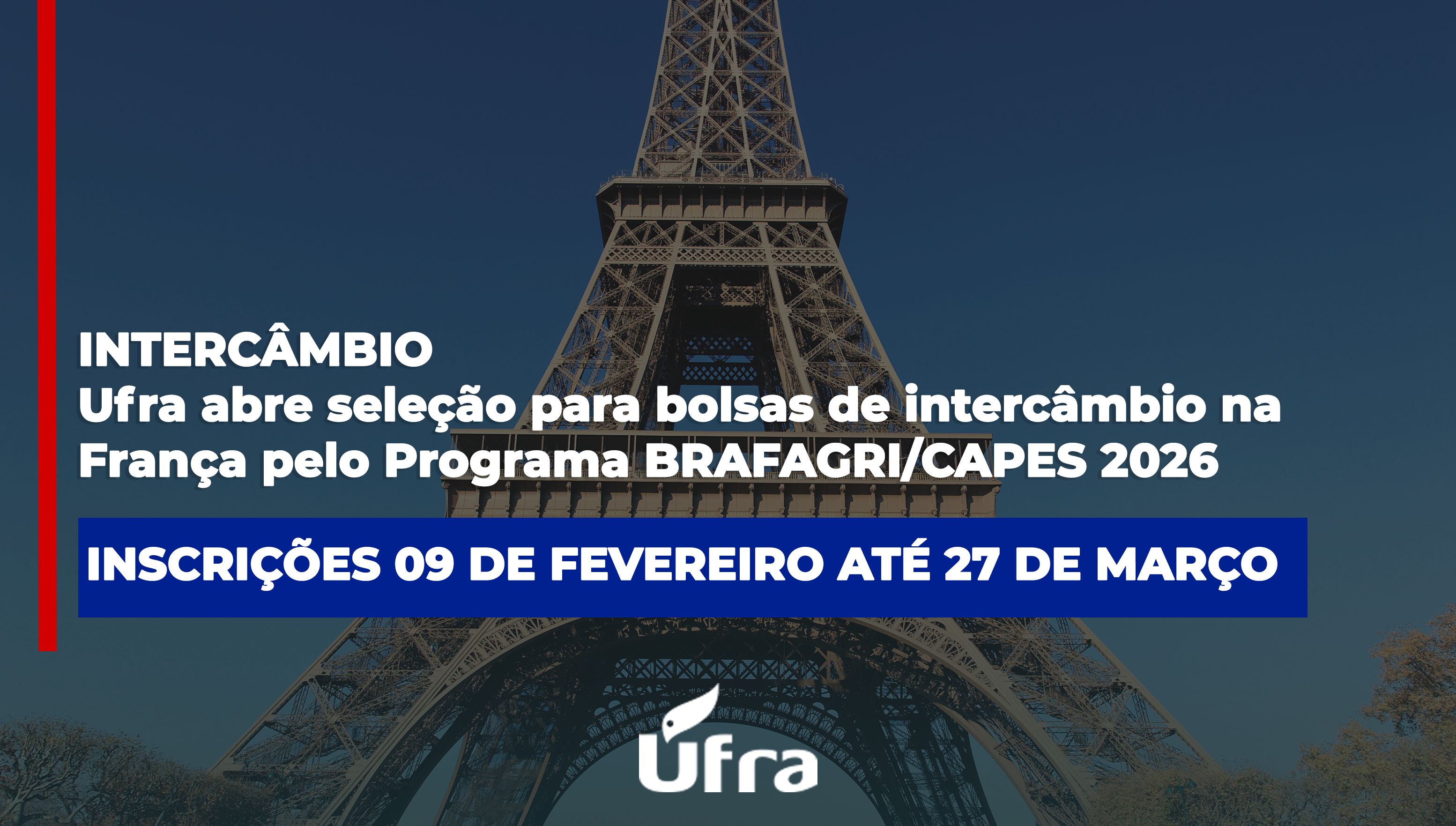 Ufra abre seleção para bolsas de intercâmbio na França pelo Programa Brafagri/Capes 2026